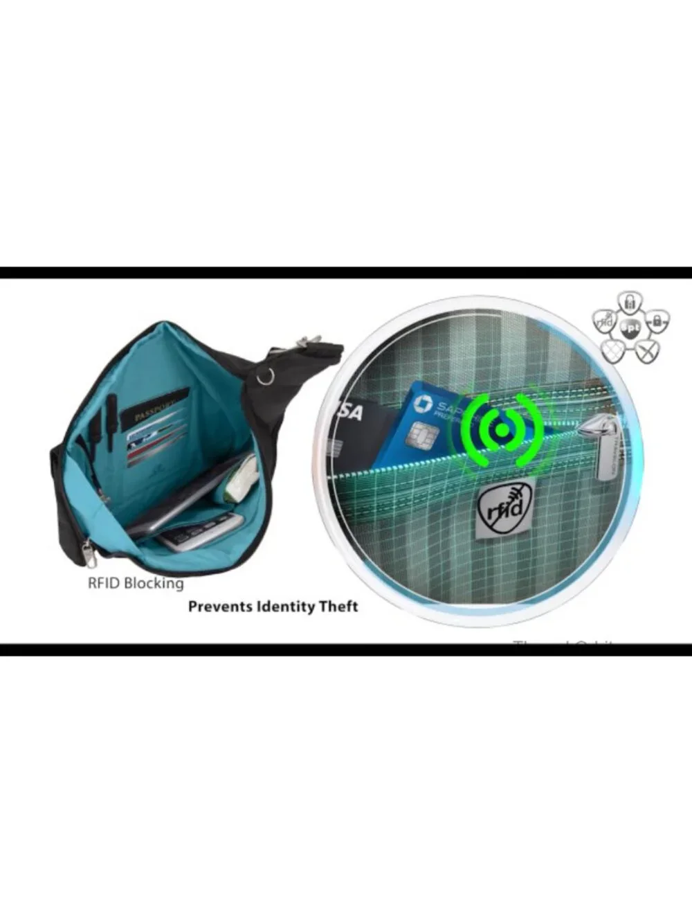 Anti-Theft Crossbody Bag with RFID Blocking Locking Zippers